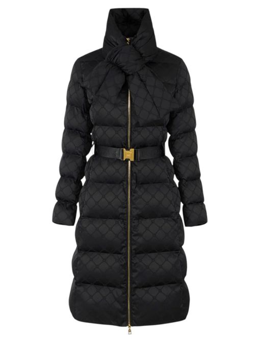 JACQUARD SAIL DOWN JACKET WITH REMOVABLE PADDED SCARF ELISABETTA FRANCHI | PI84D56E2110 Nero